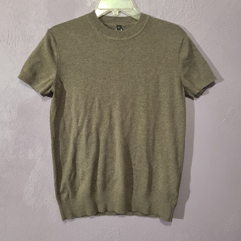 ARACH & CLOZ Knit Sweater‎ Women Medium Mushroom Brown Short Sleeve
